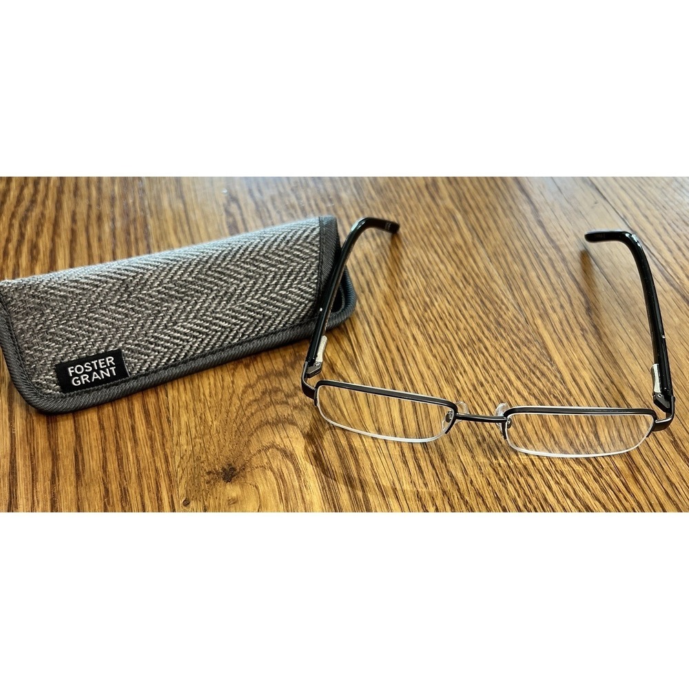 Foster Grant Lyden Mens Reading Glasses Gunmetal 53-19-140 Frames +2.50 LO1016